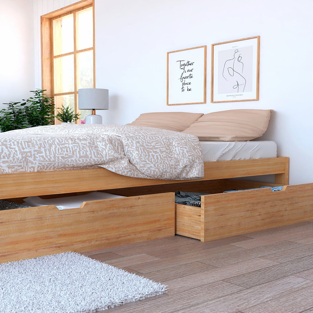 Cama Matrimonial sin Copete 2 Cajones