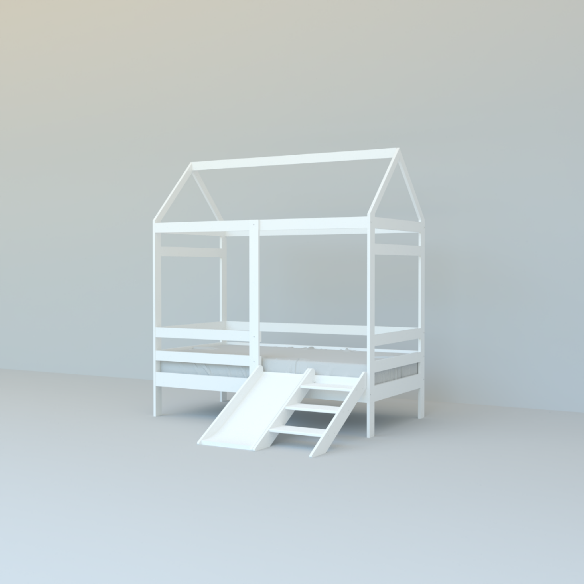 Cama Casita Individual con Tobogan