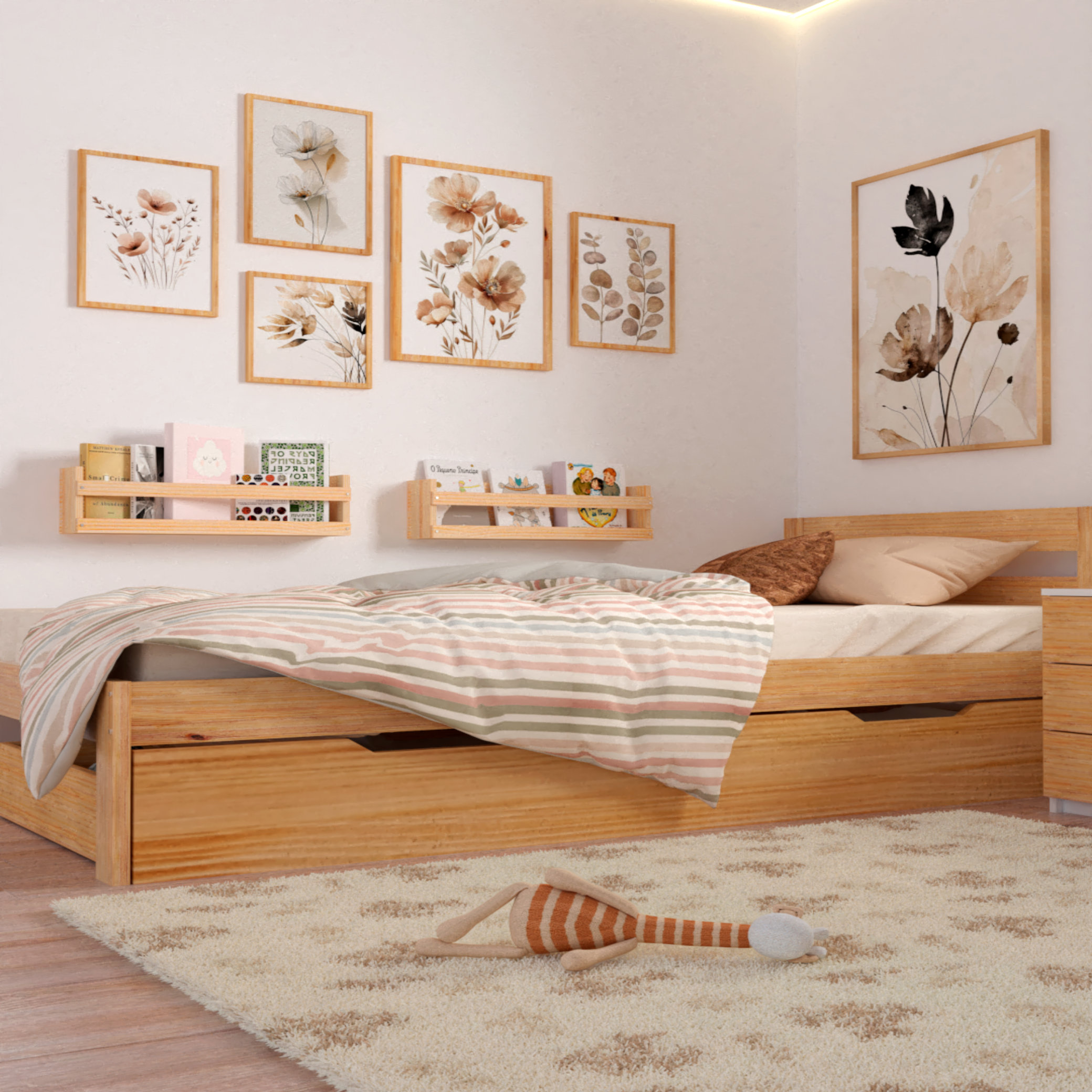 Cama Individual un Cajon
