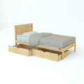 Cama Individual Copete Alto 2 Cajones