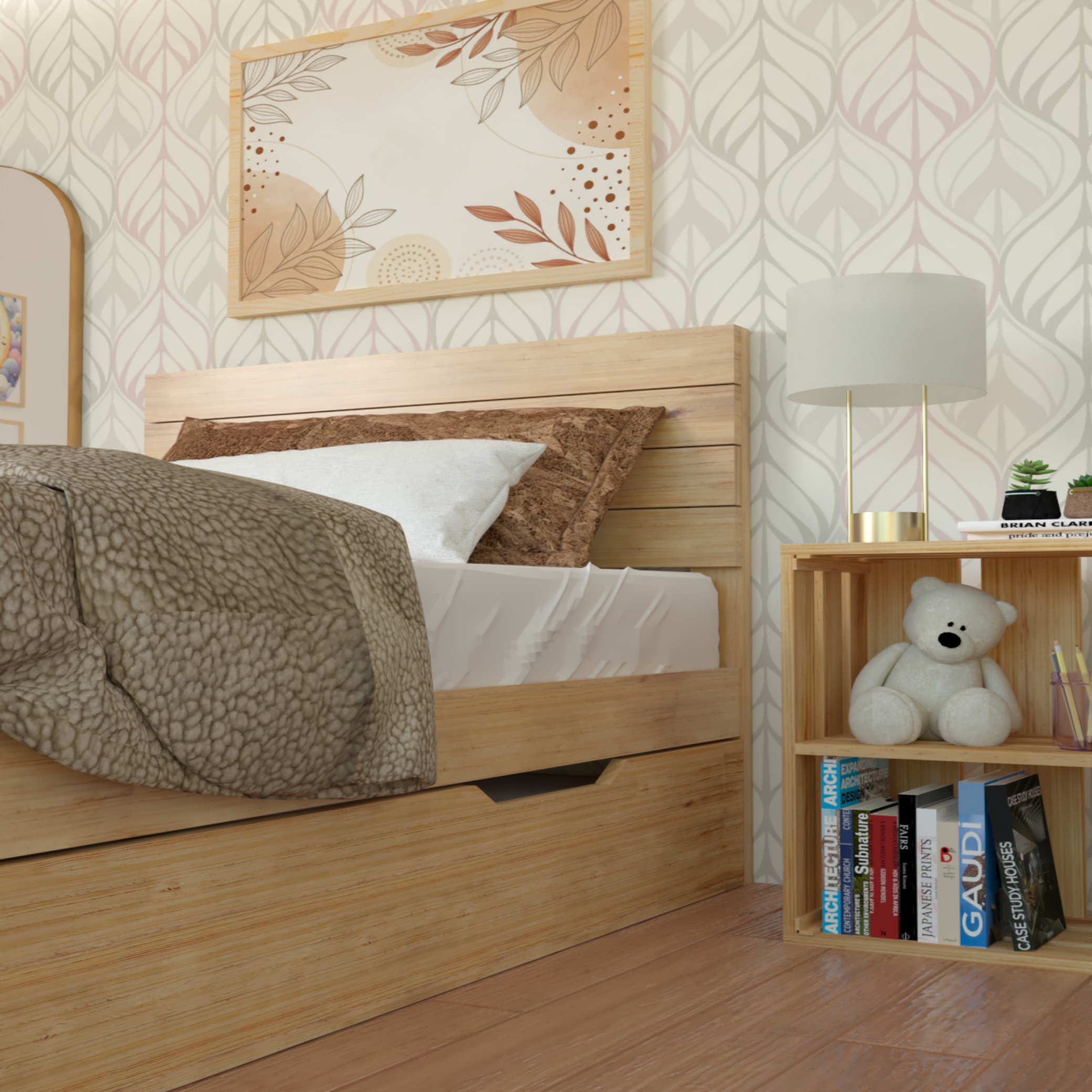 Cama Individual Copete Alto con Nido