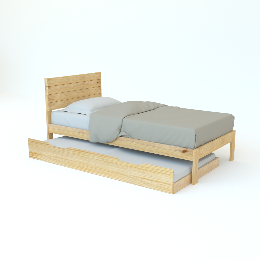 Cama Individual Copete Alto con Nido