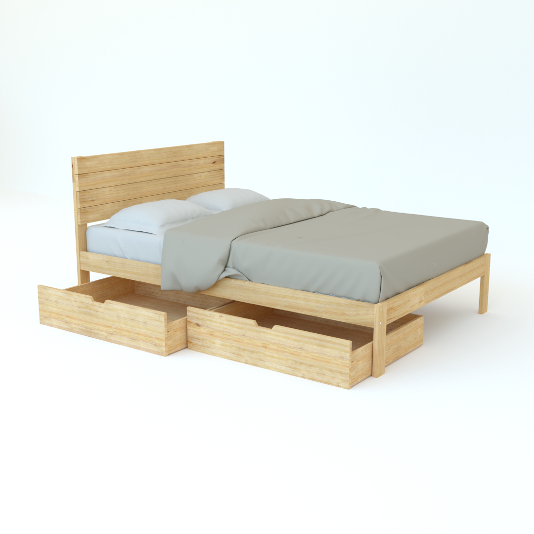 Cama Matrimonial Copete Alto 2 Cajones